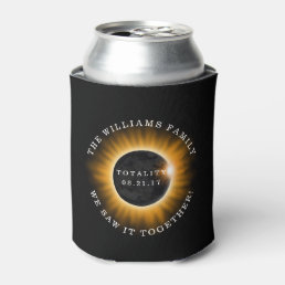 Family Totality Solar Eclipse Personalized Can Cooler