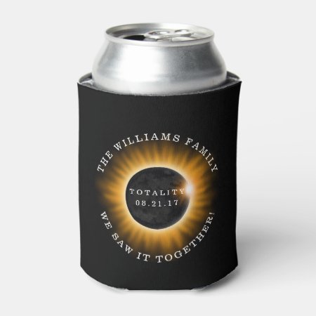 Family Totality Solar Eclipse Personalized Can Cooler