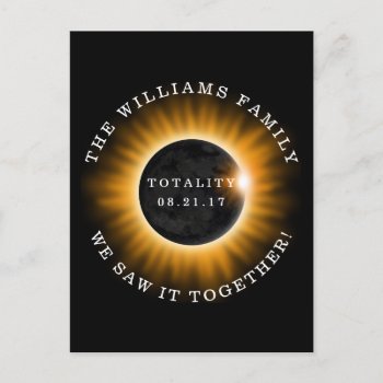 Family Totality Solar Eclipse Personalized Postcard by ilovedigis at Zazzle