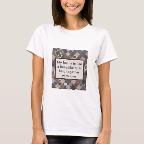 Family Traditional Vintage Patchwork Quilt Photo T_Shirt