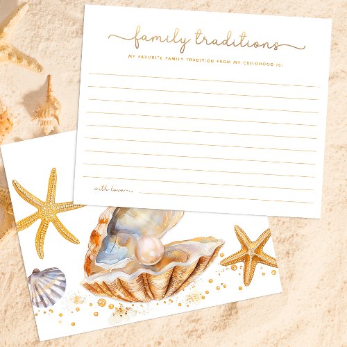 Family Traditions Baby Shower Activity Card