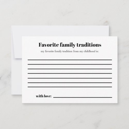 Family Traditions Baby Shower Card