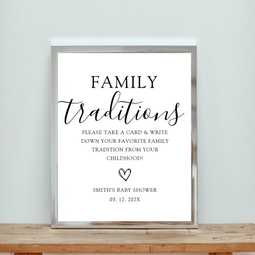 Family Traditions Baby Shower Sign