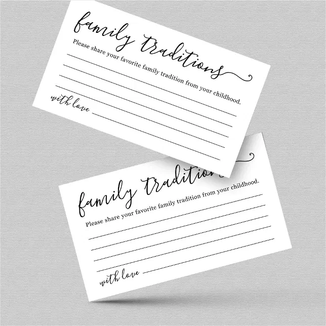 Family Traditions Card for Baby Shower Zazzle