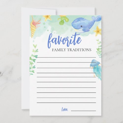 Family Traditions Under the Sea Baby Shower Card