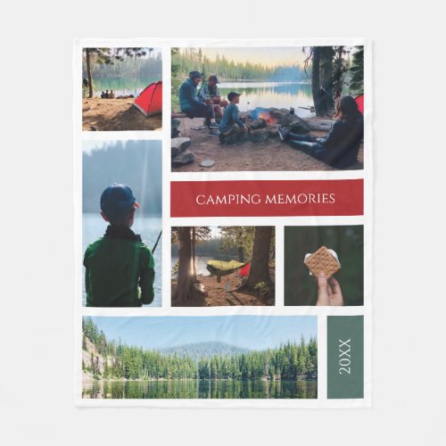 Family Travel Camping Memories Photo Keepsake Fleece Blanket