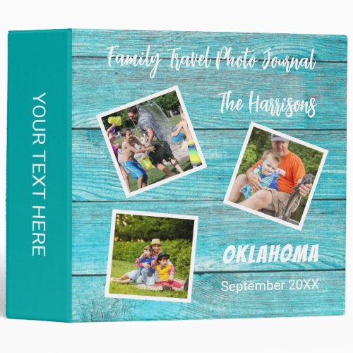 Family travel photo journal album 3 ring binder