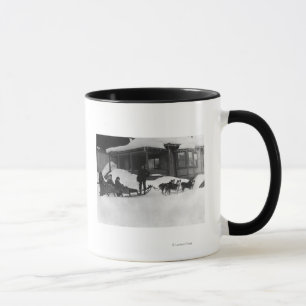 Family traveling by Dog Sled in Alaska Mug
