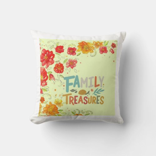 Family Treasures Throw Pillow