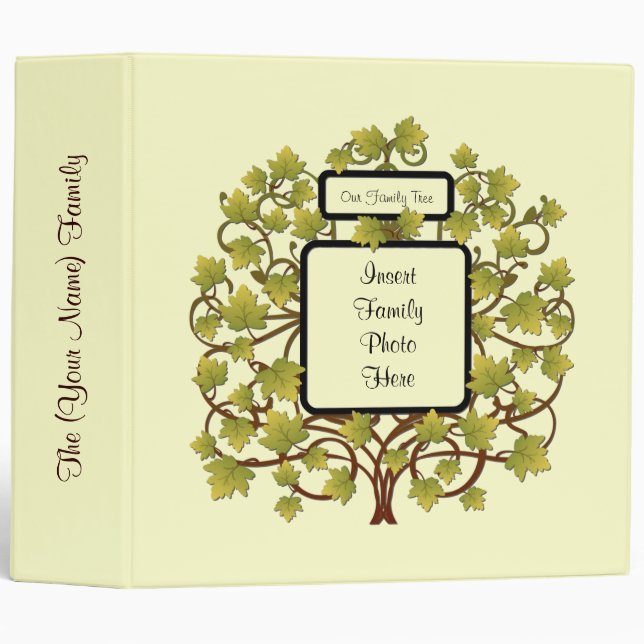 FAMILY TREE 2" HEIRLOOM GENEALOGY PHOTO ALBUM 3 RING BINDER (Front/Spine)