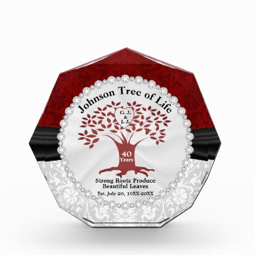 Family Tree  _ 40th Anniversary Acrylic Award