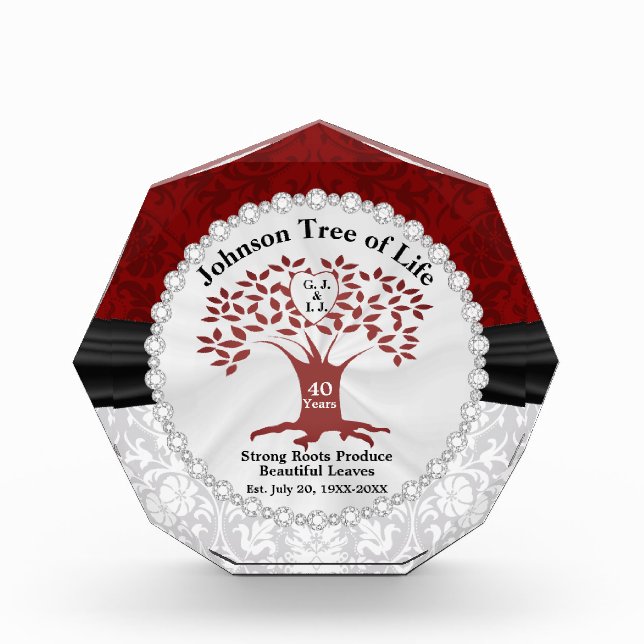 Family Tree  - 40th Anniversary Acrylic Award (Front)