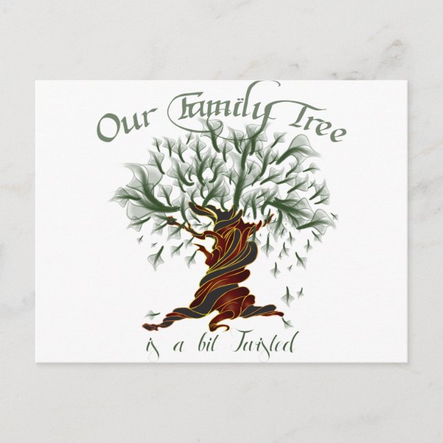 Family Tree a Bit Twisted Postcard (Front)