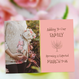 Family Tree Addition Pregnancy Announcement Postcard