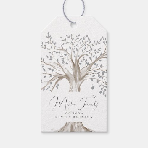 Family Tree Annual Reunion Watercolor Gift Tags