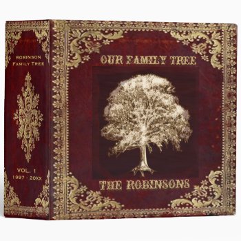 Family Tree | Antique Album 3 Ring Binder by thetreeoflife at Zazzle