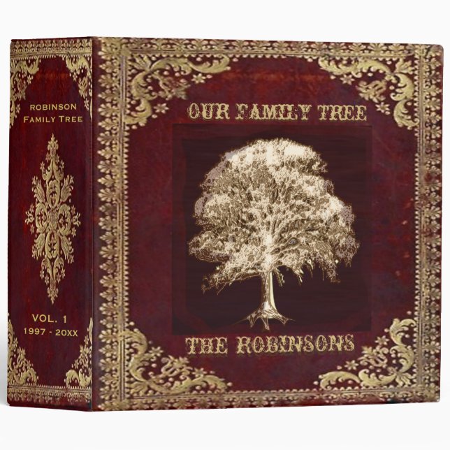 Family Tree | Antique Album 3 Ring Binder (Front/Spine)