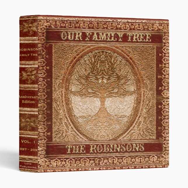 Family Tree | Antique Album or Scrapbook 3 Ring Binder (Front/Spine)