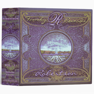 Family Tree   Antique Distressed Foil Look 3 Ring Binder