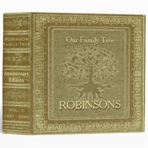 Family Tree   Antique Gold Look Book Binder