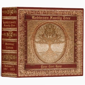 Family Tree | Antique Looking Book 3 Ring Binder by thetreeoflife at Zazzle
