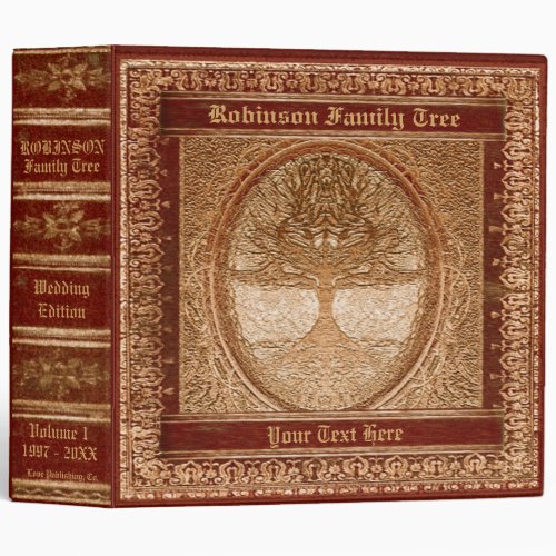 Family Tree  Antique Looking Book 3 Ring Binder