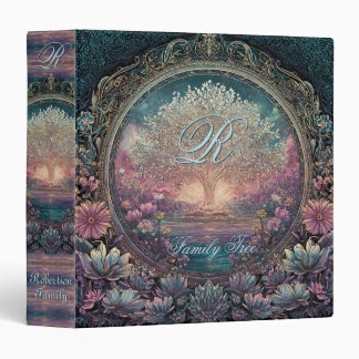 Family Tree | Antique Vintage Floral Pastel Look 3 Ring Binder