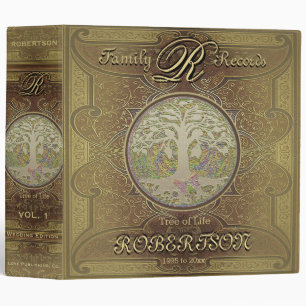 Family Tree Antique Vintage Gold Binder