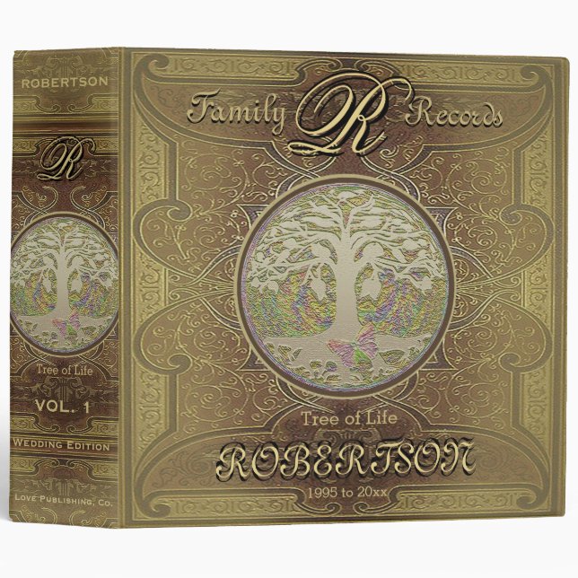Family Tree | Antique Vintage Gold Binder (Front/Spine)