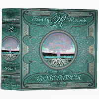 Family Tree | Antique Vintage Green Foil Look 3 Ring Binder