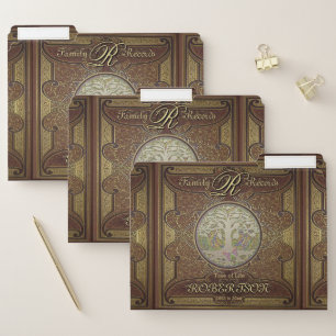Family Tree   Antique Vintage Leather Book Folder