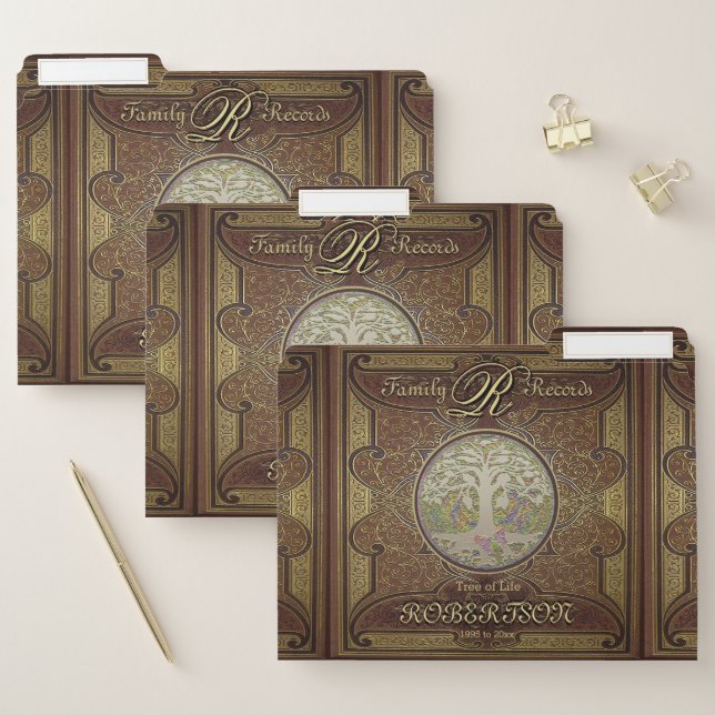 Family Tree | Antique Vintage Leather Book Folder (Set)