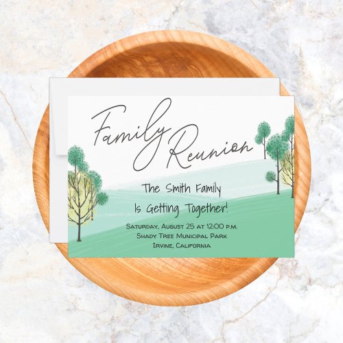 Family Tree Barbecue Picnic Family Reunion Invitation