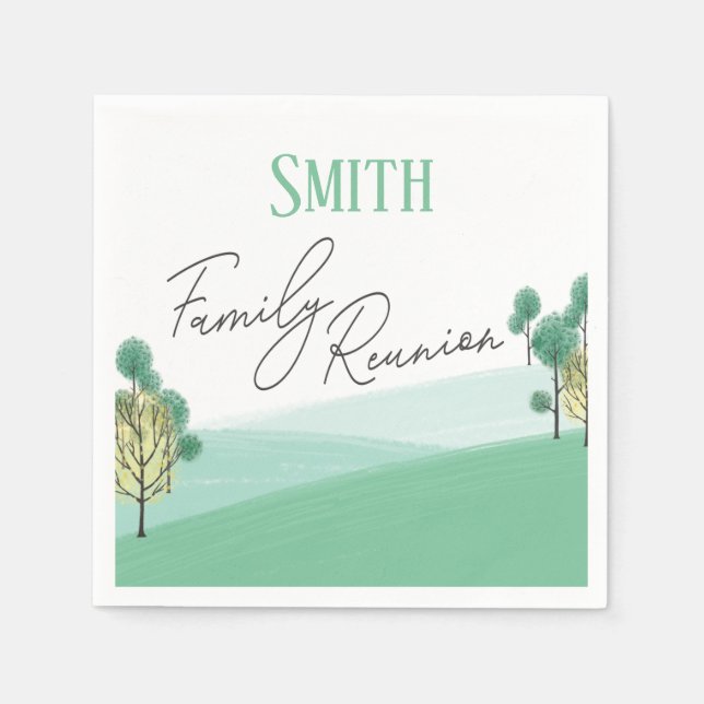 Family Tree Barbecue Picnic Family Reunion Napkins (Front)