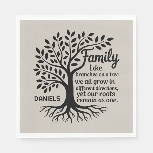 Family Tree Black & Tan Personalized Family Name