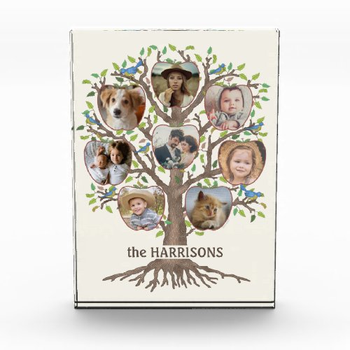 Family Tree Collage 8 Pictures Name Lt Beige Photo Block