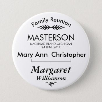 Family Tree Connection Reunion Button by FamilyTreed at Zazzle