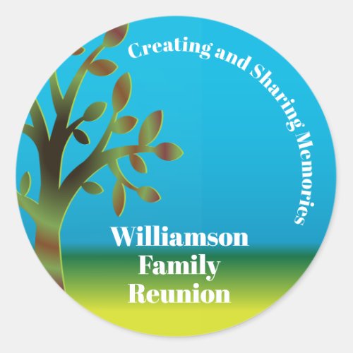 Family Tree Creating and Sharing Memories Reunion Classic Round Sticker