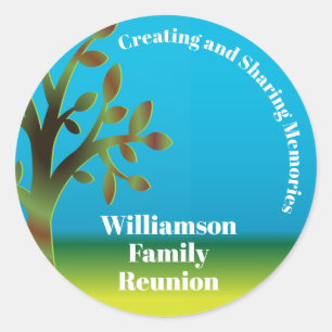 Family Tree Creating and Sharing Memories Reunion Classic Round Sticker