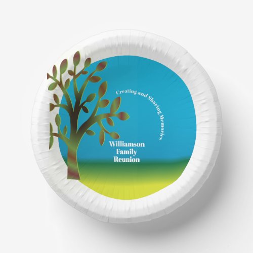 Family Tree Creating and Sharing Memories Reunion Paper Bowls