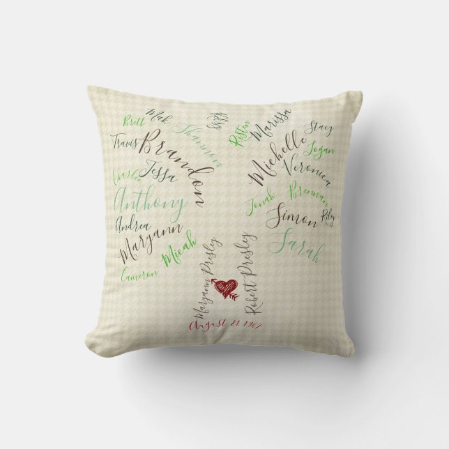 Family Tree Custom Grandparent Gift Throw Pillow (Front)