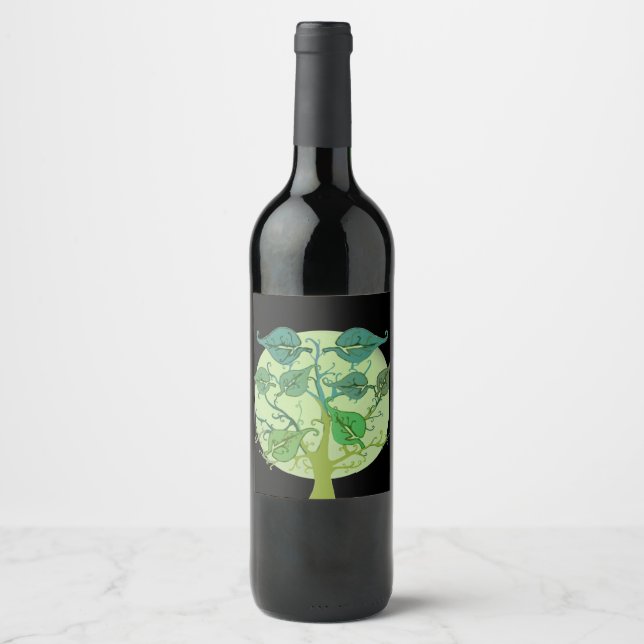 Family Tree Custom Personalized Wine Bottle Label (Front)