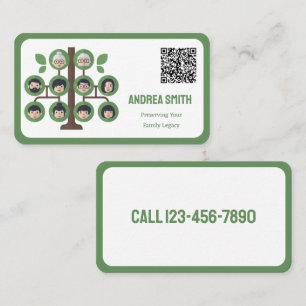 Family Tree Custom QR Code Business Card