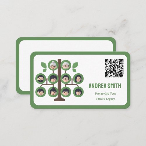 Family Tree Custom QR Code Business Card