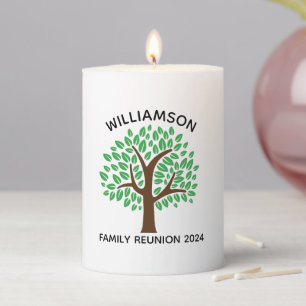 Family Tree Custom Reunion Keepsake Gift Pillar Candle