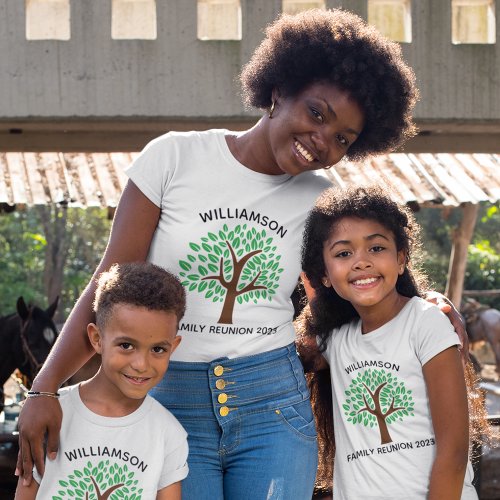 Family Tree Cute Custom Matching Reunion T_Shirt