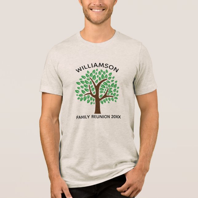 Family Tree Cute Custom Reunion Party Tri-Blend Shirt (Front)