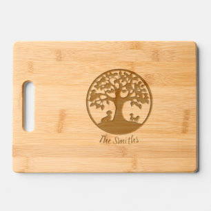 Family Tree Dachshund: Engraved Cutting Board