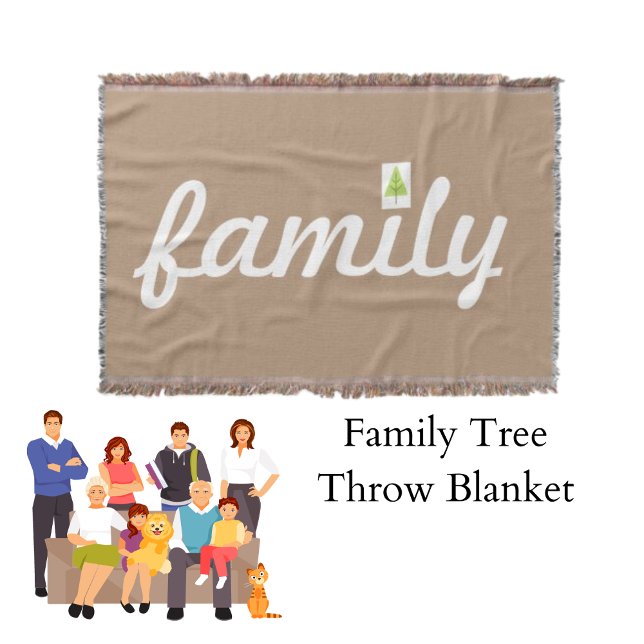 Family Tree Emoji Throw Blanket (Family Tree Emoji Throw Blanket)
