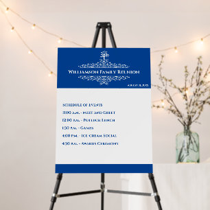 Family Tree Event Schedule Reunion Foam Board